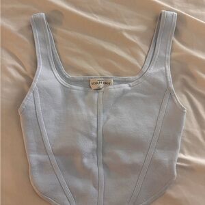 Sculpt Knit Aritzia Light Blue Tank Top